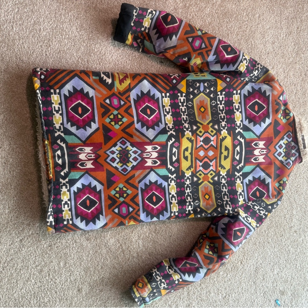 Billabong Multicolor Patterned Teddy Jacket - image 4